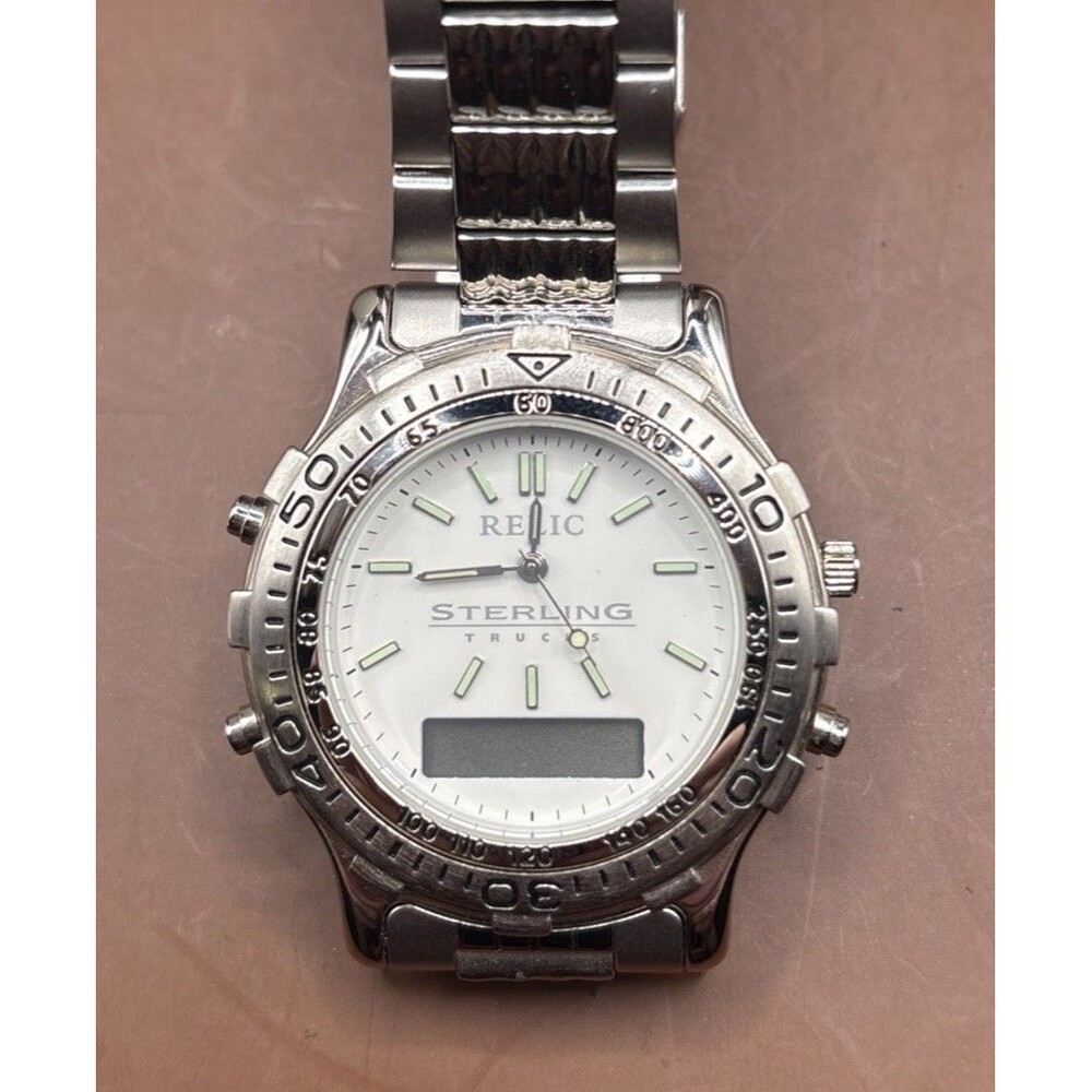 Relic by Fossil Sterling Trucks Analog-Digital Men's Watch - Untested w/Box
